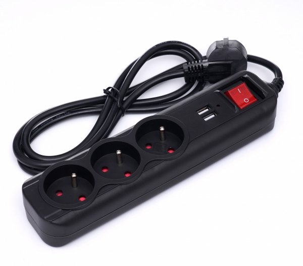 Przedłużacz z  USB 3m 3 gniazda KD4032