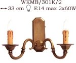 Kinkiet mosiężny JBT Stylowe Lampy WKMB/301K/2