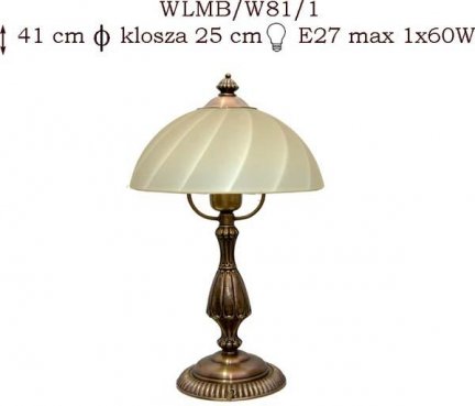 Lampka mosiężna JBT Stylowe Lampy WLMB/W81/1