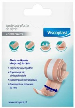 Plaster elastyczny do cięcia VISCOPLAST 6cm x 1m jasnobrązowy 3M-YP201040505