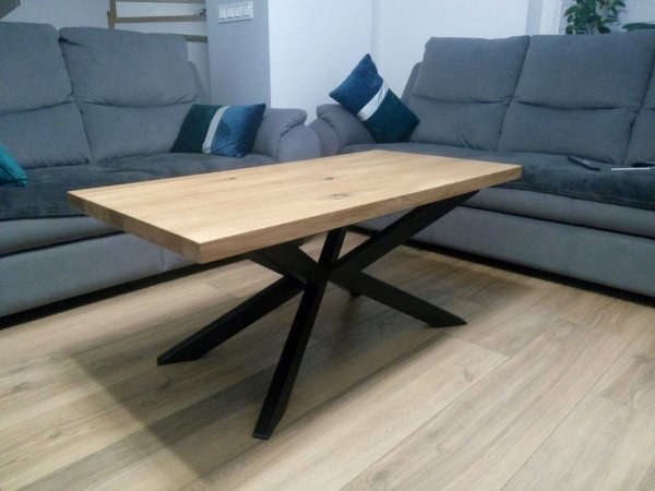 Stół dębowy  lity nogi metalowe  40x900x2000mm