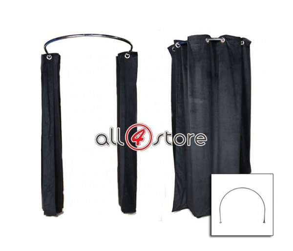 Curtains for rounded dressing room, pipe lenght is 198 cm