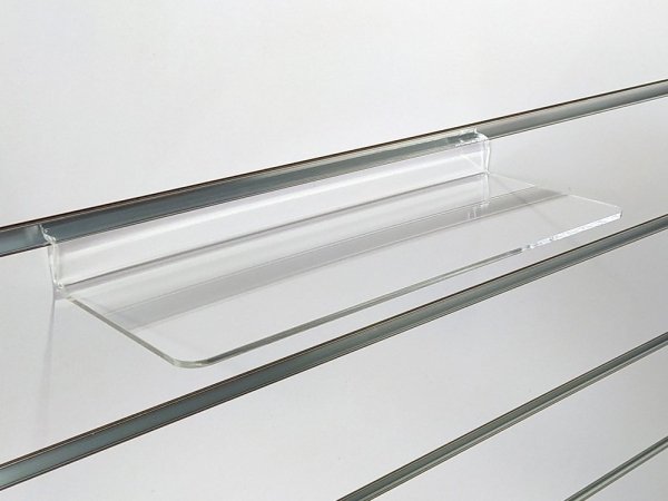 Plexi shelf for shoes without pricemarklist in front - 25 cm x 10 cm