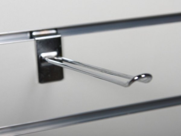 Chrome double wire hook 15 cm for panel with track