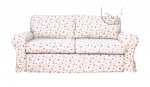 Sofa w drobne różyczki 206 cm/FS luźny pokrowiec Marie