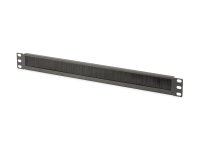 Panel przelotowy 19" 1U ze szczotką dzielony kolor czarny Panel przelotowy 19" 1U ze szczotką dzielony kolor czarny
