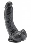 Dildo-COCK 8 INCH W/ BALLS BLACK