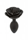 Large Rose Anal Plug Black