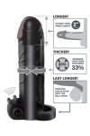 FANTASY X-TENSIONS VIBRATING REAL FEEL 2 INCH EXTENSION BLACK