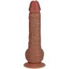 Vibrating Regular Straight Cock with Balls - 7 / 18 cm - Tan