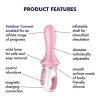 Satisfyer Air Pump Booty 5 Connect App red - wibrator (różowy)