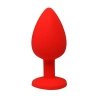 Red small butt plug with white crystal