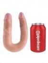King podwójne dildo - Cock U-Shaped Medium Double Trouble sztuczny penis (cielisty)