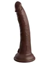 King Cock Silikonowe Dildo Elite 7 Dual Density Silicone Cock Brown - dildo (brązowy)