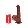 King Cock Dildo Plus 8 Triple Density Cock With Swinging Balls Brown  - dildo (brązowy)