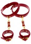 Taboom Wrist To Thigh Cuff Set Red - kajdanki na uda i nadgarstki (czerwony)