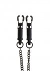 Taboom Heavy Duty Adjustable Clamps - dokręcane klamerki na sutki z łańcuszkiem (czarny)