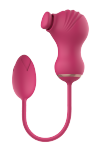 Dream Toys ESSENTIALS FLEXIBLE DUAL STIMULATOR AND VIBRATING EGG PINK - wibrujące jajko i masażer łechtaczki (różowy)