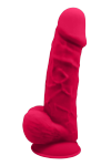 Dream Toys REAL LOVE DILDO WITH BALLS 8.5INCH FUCHSIA - dildo (fuksja)