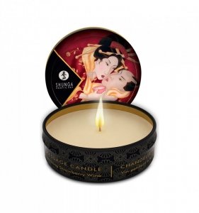 Shunga Romance Massage Candle 30 ml - świeca do masażu (musujące wino truskawkowe)