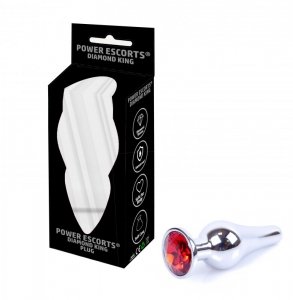 Plug-Diamond King Butt Plug - Metal Medium Red