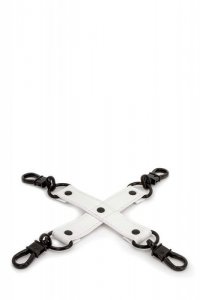NS Novelties GLO BONDAGE HOG TIE GREEN - krzyżak do krępowanie (biały)