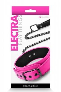 NS Novelties ELECTRA COLLAR & LEASH PINK - obroża ze smyczą