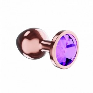 Plug-Butt Plug Diamond Amethyst Shine S Rose Gold
