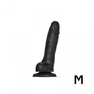 SLIDING SKIN REALISTIC DILDO BLACK M