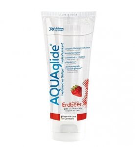 JoyDivision AQUAglide Strawberry 100 ml - lubrykant na bazie wody o smaku truskawkowym