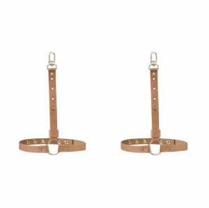 Bijoux Indiscrets MAZE Shorts Garters - skóropodobne podwiązki (brązowy)