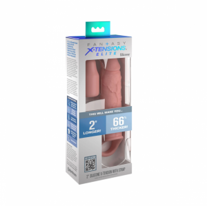 Nakładka na penisa Pipedream Fantasy X-Tensions Elite 2 Silicone X-tension with Strap