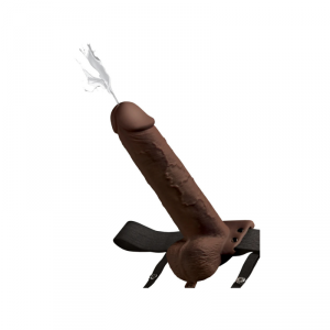 Fetish Fantasy Strap-on Series  9 Hollow Squirting Strap-On with Ball Brown - dildo wielki spust (brązowy)