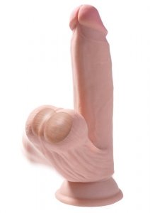 King Cock dildo - 7 Cock Swinging Balls sztuczny penis (cielisty)