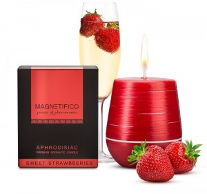 MAGNETIFICO Aphrodisiac Candle Sweet Strawberries - aromatyczna świeca z feromonami (truskawka)