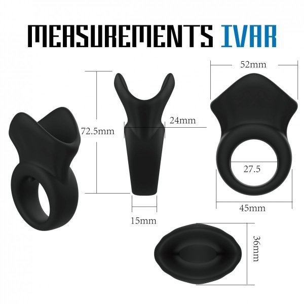 Velv'Or  Rooster Ivar Knot Design Cock Ring - pierścień erekcyjny (czarny) 