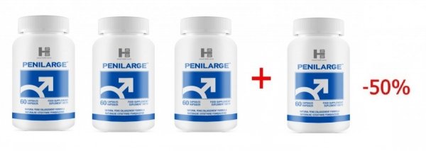 Zestaw promocyjny ''Dłuższy być nie może'' - czwarte opakowanie tabletek Penilarge za 50%