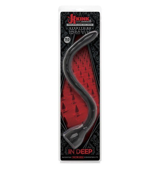 Kink by Doc Johnson In Deep big dildo - Premium Silicone Anal Snake (czarny)