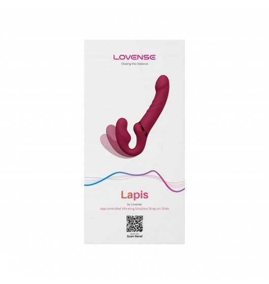 Lovense Lapis - podwójny strap-on (czerwony)
