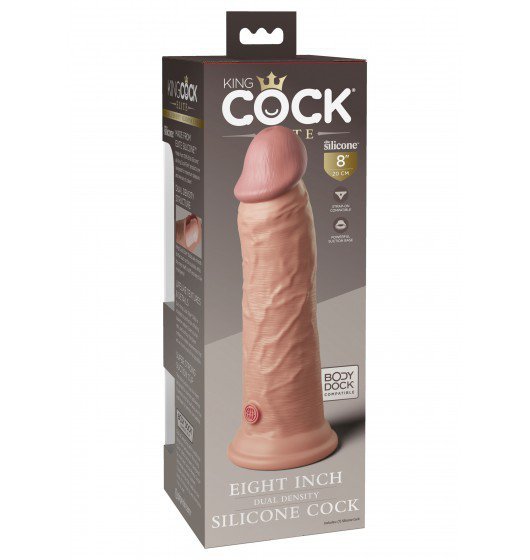 King Cock 8'' Inch dildo Dual Density Silicone Cock Light - sztuczny penis (cielisty)