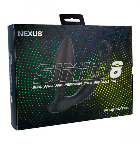 Nexus Simul8 Plug Edition Vibrating Dual Motor Anal Cock and Ball Toy - Masażer prostaty (czarny)