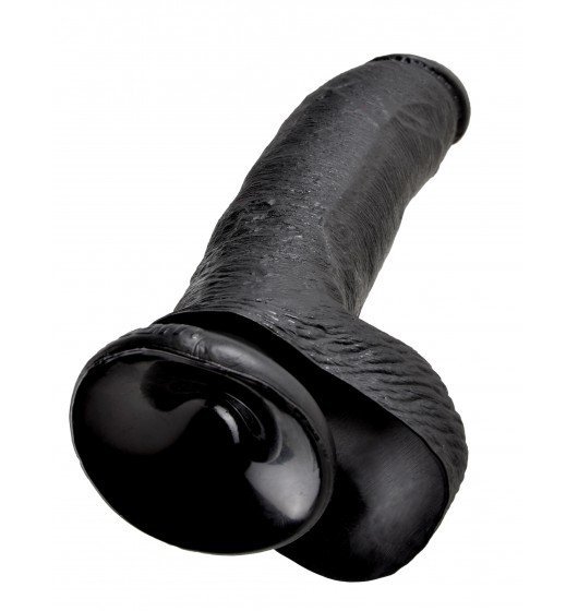 King Cock czarne dildo - 9'' Cock with Balls sztuczny penis (czarny)