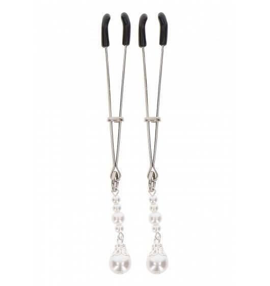 Taboom Tweezers With Pearls Silver - zaciski na sutki (srebrny)