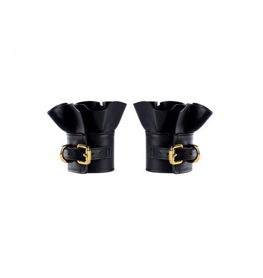 Zalo &amp; Upko Leather Lacelike Handcuffs - kajdanki (czarne)