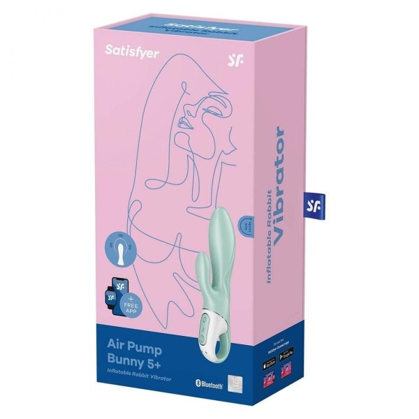 Satisfyer Air Pump Bunny 5 Connect App mint - wibrator króliczek (zielony)