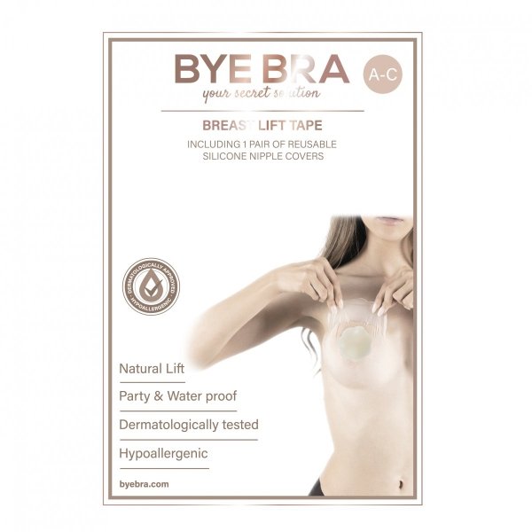 Bye Bra Breast Lift &amp; Silicone Nipple Covers A-C 4 Pair - taśmy podnoszące piersi z silikonowymi osłonkami na sutki (4 pary)