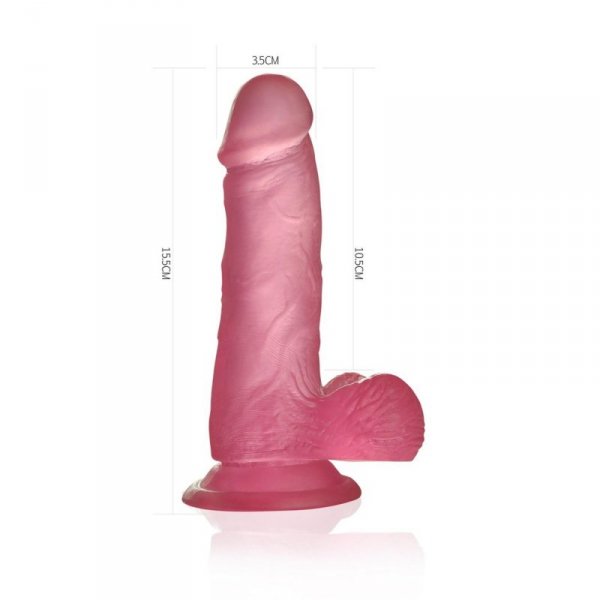 6&quot; Jelly Studs Crystal Dildo Small Pink