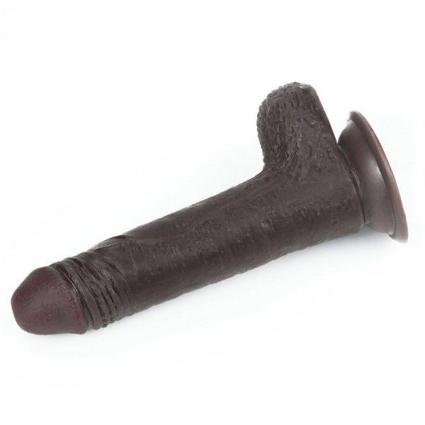 7&#039;&#039; Sliding Skin Dual Layer Dong - Black