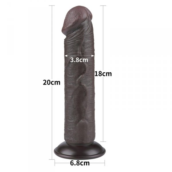 8&#039;&#039; Sliding Skin Dual Layer Dong Black