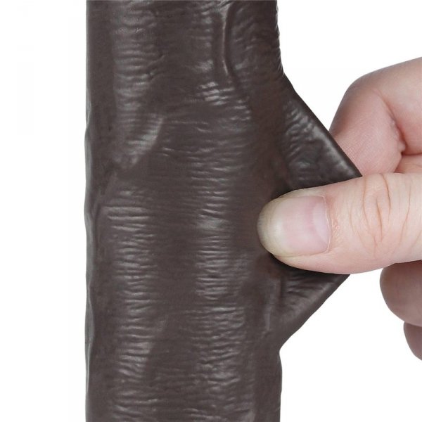 8&#039;&#039; Sliding Skin Dual Layer Dong Black